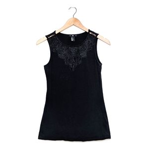 h&m lacey neckline cotton tank top